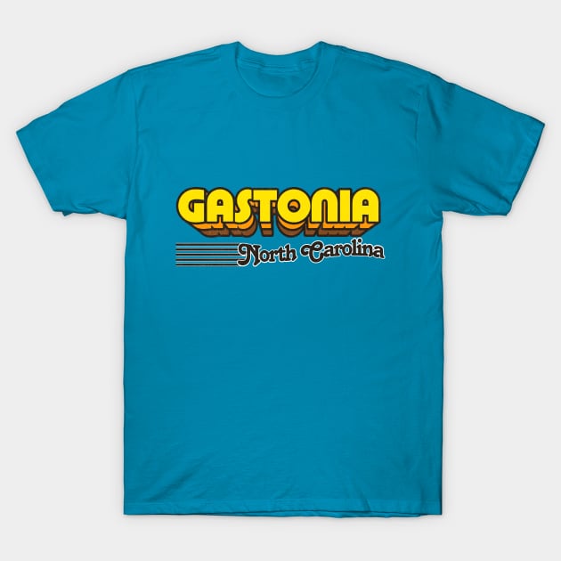 Gastonia, North Carolina | Retro Stripes T-Shirt by retroready